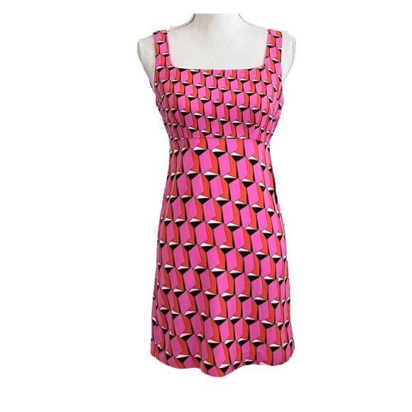 New Diane Von Furstenberg x Target DVF 90's Shift Pink Modern Geo Mini Dress 00 - Picture 4 of 8